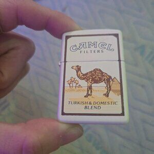CAMEL filters Zippo lighter *new*never filled* rare cream case 5 sided print.